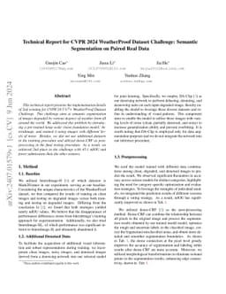 Technical Report for CVPR 2024 WeatherProof Dataset Challenge: Semantic
  Segmentation on Paired Real Data