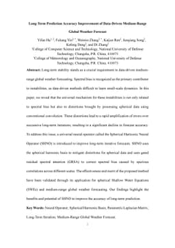 Long-Term Prediction Accuracy Improvement of Data-Driven Medium-Range
  Global Weather Forecast