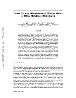 Guided Trajectory Generation with Diffusion Models for Offline
  Model-based Optimization