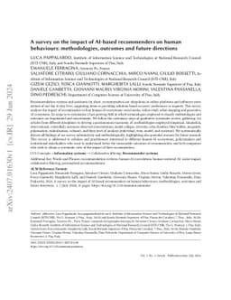 A survey on the impact of AI-based recommenders on human behaviours:
  methodologies, outcomes and future directions