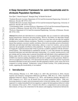 A Deep Generative Framework for Joint Households and Individuals
  Population Synthesis