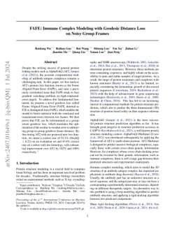 FAFE: Immune Complex Modeling with Geodesic Distance Loss on Noisy Group
  Frames