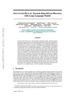 DiscoveryBench: Towards Data-Driven Discovery with Large Language Models