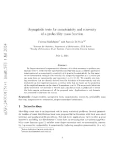 Asymptotic tests for monotonicity and convexity of a probability mass
  function
