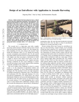 Design of an End-effector with Application to Avocado Harvesting