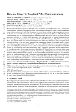 Race and Privacy in Broadcast Police Communications