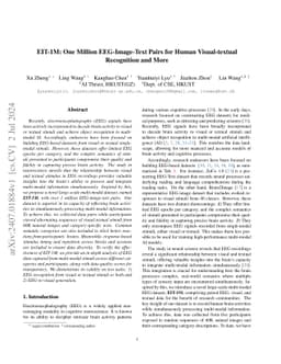 EIT-1M: One Million EEG-Image-Text Pairs for Human Visual-textual
  Recognition and More