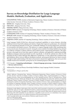 Survey on Knowledge Distillation for Large Language Models: Methods,
  Evaluation, and Application