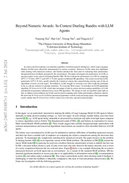 Beyond Numeric Awards: In-Context Dueling Bandits with LLM Agents