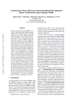 Let the Expert Stick to His Last: Expert-Specialized Fine-Tuning for
  Sparse Architectural Large Language Models