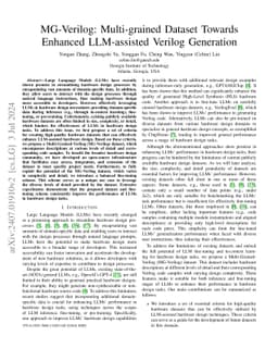 MG-Verilog: Multi-grained Dataset Towards Enhanced LLM-assisted Verilog
  Generation