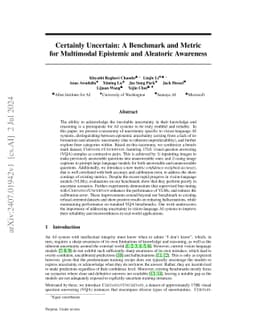 Certainly Uncertain: A Benchmark and Metric for Multimodal Epistemic and
  Aleatoric Awareness