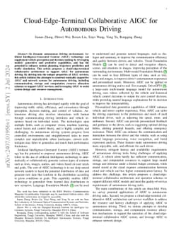 Cloud-Edge-Terminal Collaborative AIGC for Autonomous Driving