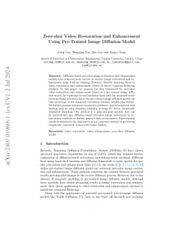 Zero-Shot Video Restoration and Enhancement Using Pre-Trained Image Diffusion Model