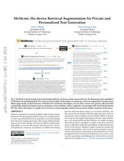 MeMemo: On-device Retrieval Augmentation for Private and Personalized
  Text Generation