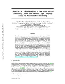 A Bounding Box is Worth One Token: Interleaving Layout and Text in a
  Large Language Model for Document Understanding