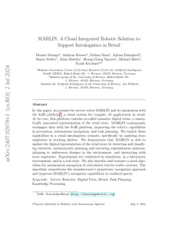 MARLIN: A Cloud Integrated Robotic Solution to Support Intralogistics in
  Retail