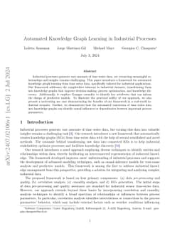 Automated Knowledge Graph Learning in Industrial Processes