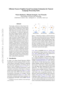Efficient Nearest Neighbor based Uncertainty Estimation for Natural Language Processing Tasks