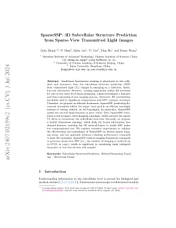 SparseSSP: 3D Subcellular Structure Prediction from Sparse-View
  Transmitted Light Images