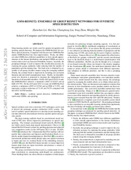 GMM-ResNet2: Ensemble of Group ResNet Networks for Synthetic Speech
  Detection