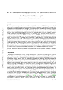 RETINA: a hardware-in-the-loop optical facility with reduced optical
  aberrations