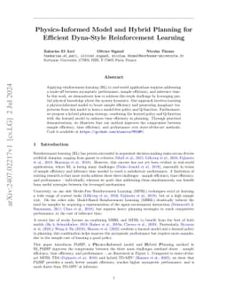 Physics-Informed Model and Hybrid Planning for Efficient Dyna-Style
  Reinforcement Learning