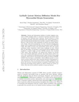 LaMoD: Latent Motion Diffusion Model For Myocardial Strain Generation