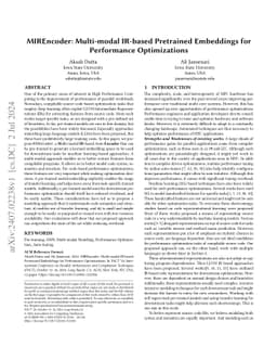 MIREncoder: Multi-modal IR-based Pretrained Embeddings for Performance
  Optimizations