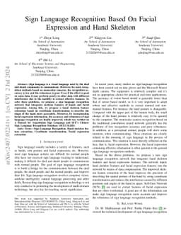 Sign Language Recognition Based On Facial Expression and Hand Skeleton