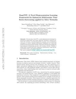 SiamTST: A Novel Representation Learning Framework for Enhanced
  Multivariate Time Series Forecasting applied to Telco Networks