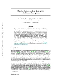 Aligning Human Motion Generation with Human Perceptions