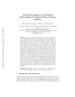 Learning Paradigms and Modelling Methodologies for Digital Twins in
  Process Industry