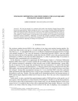 Stochastic Differential Equations models for Least-Squares Stochastic
  Gradient Descent