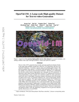 OpenVid-1M: A Large-Scale High-Quality Dataset for Text-to-video Generation
