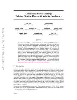 Consistency Flow Matching: Defining Straight Flows with Velocity
  Consistency