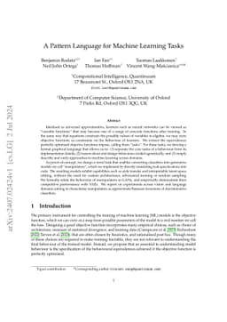 A Pattern Language for Machine Learning Tasks