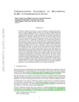 Understanding Alignment in Multimodal LLMs: A Comprehensive Study