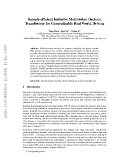 Sample-efficient Imitative Multi-token Decision Transformer for
  Generalizable Real World Driving