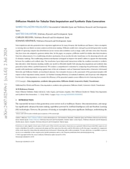 Diffusion Models for Tabular Data Imputation and Synthetic Data
  Generation