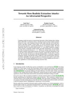 Towards More Realistic Extraction Attacks: An Adversarial Perspective