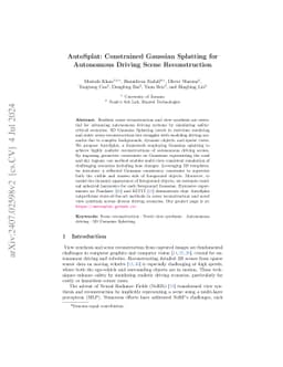 AutoSplat: Constrained Gaussian Splatting for Autonomous Driving Scene
  Reconstruction