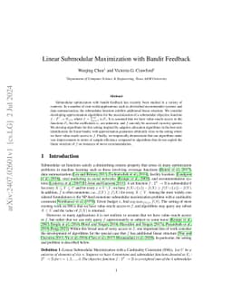 Linear Submodular Maximization with Bandit Feedback