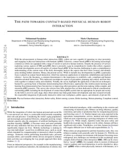 The path towards contact-based physical human-robot interaction
