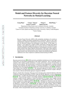 Model and Feature Diversity for Bayesian Neural Networks in Mutual
  Learning