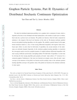 Graphon Particle Systems, Part II: Dynamics of Distributed Stochastic Continuum Optimization