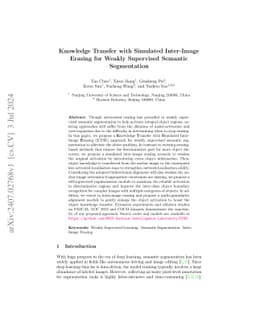 Knowledge Transfer with Simulated Inter-Image Erasing for Weakly
  Supervised Semantic Segmentation