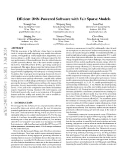 Efficient DNN-Powered Software with Fair Sparse Models