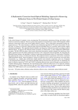 A Radiometric Correction based Optical Modeling Approach to Removing
  Reflection Noise in TLS Point Clouds of Urban Scenes