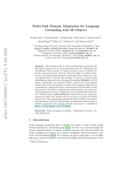 Multi-Task Domain Adaptation for Language Grounding with 3D Objects